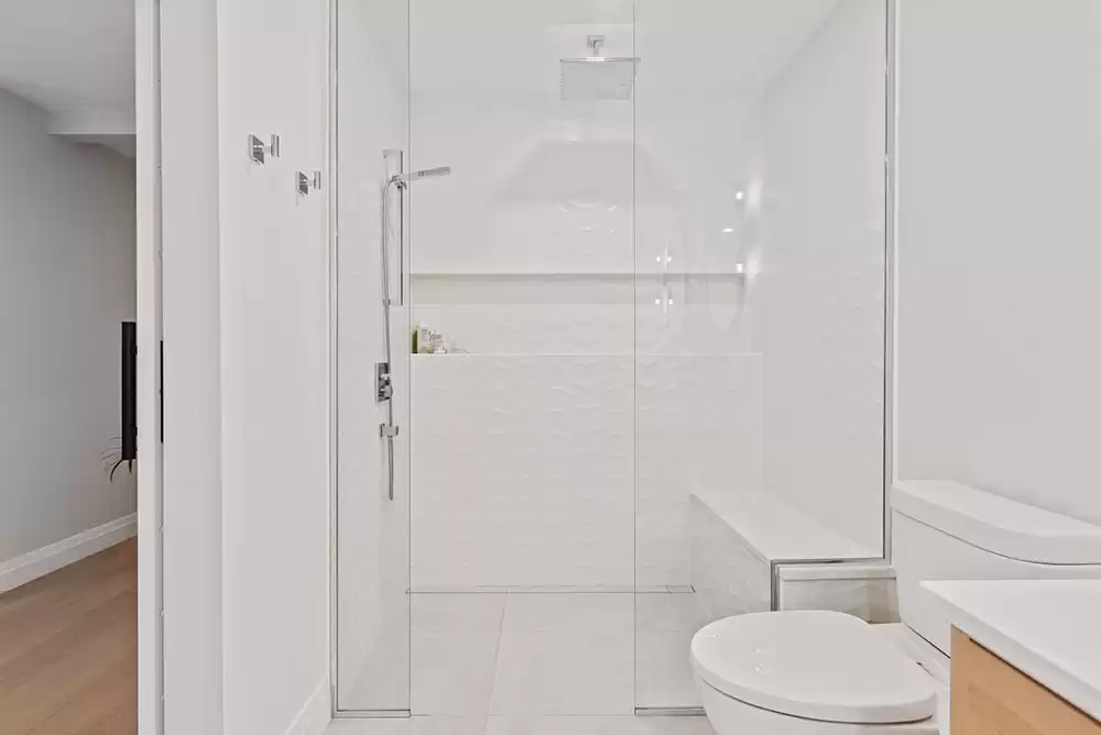 a clean and very modern glass shower