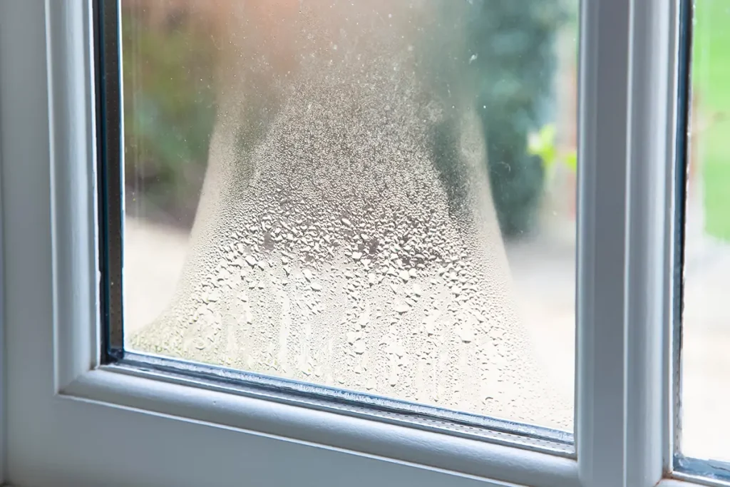 broken window seal allowing condensation inside the window
