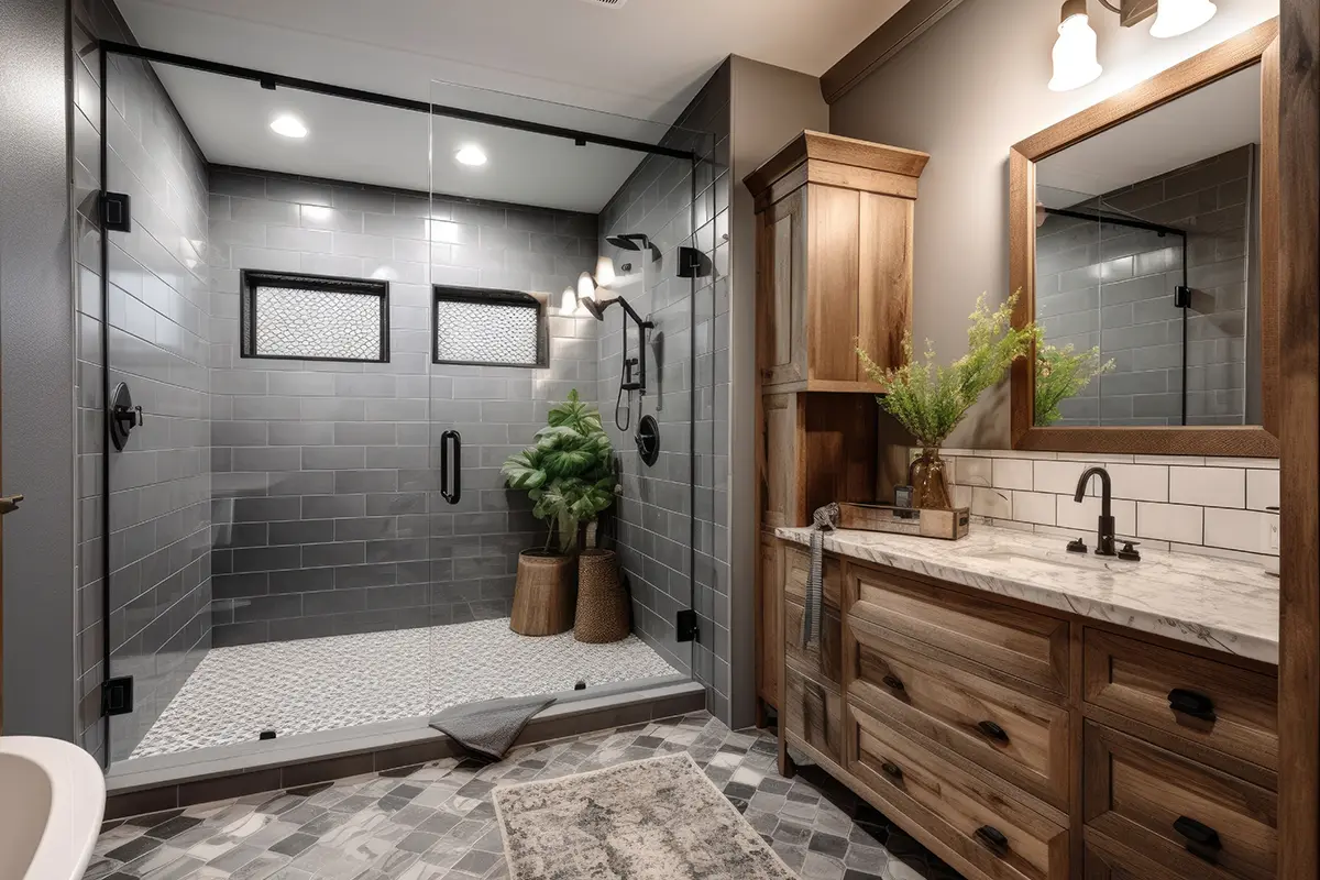 new modern shower remodel