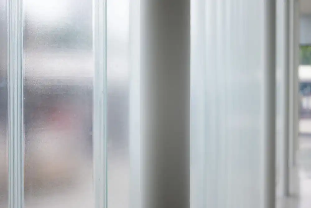 An up close look at frosted glass.